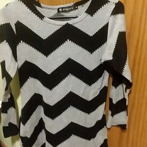 Black and gray striped long sleeve shirt